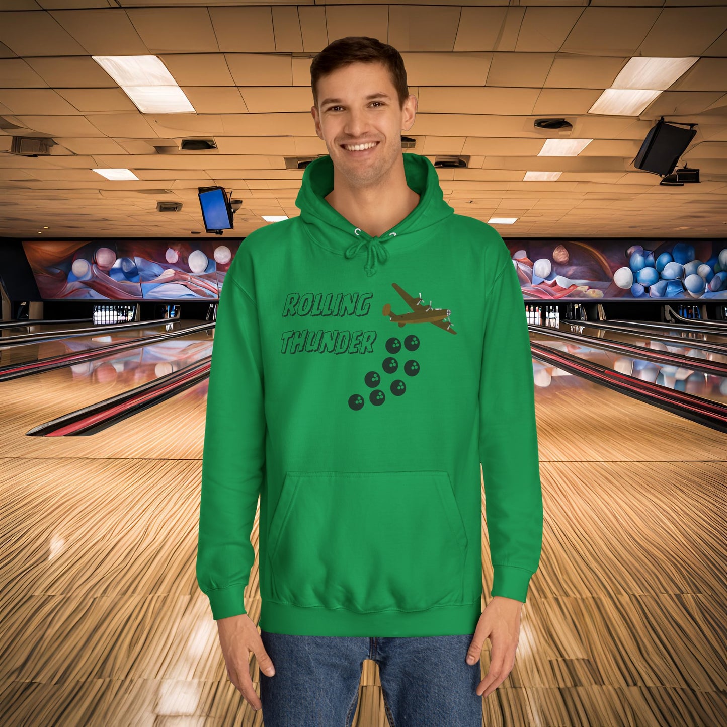 Rolling Thunder Bowling Bomber Unisex Hoodie