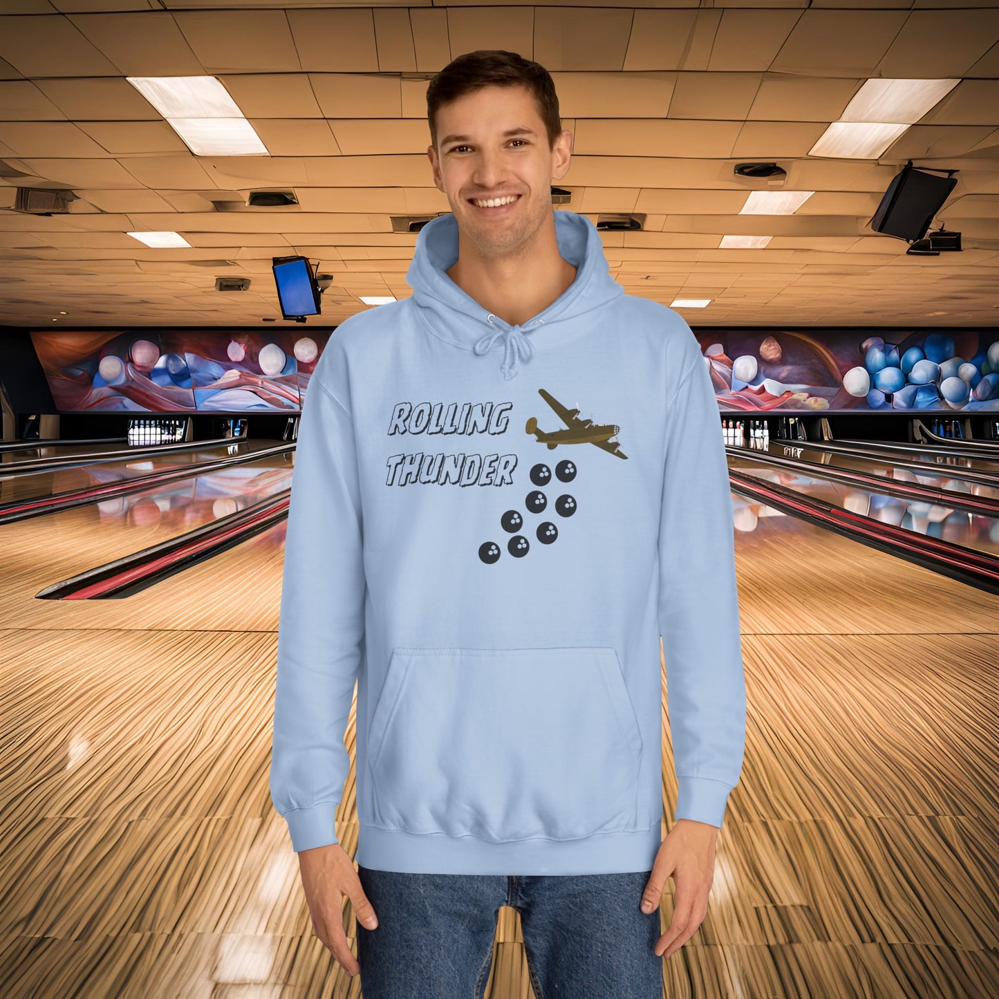 Rolling Thunder Bowling Bomber Unisex Hoodie