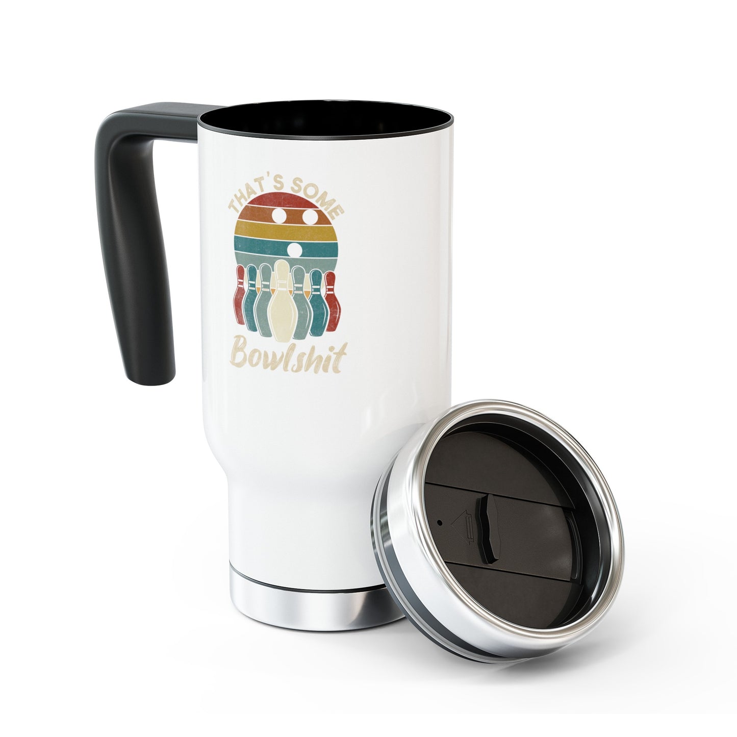 Bowlsh!t Stainless Steel Travel Mug, 14oz.