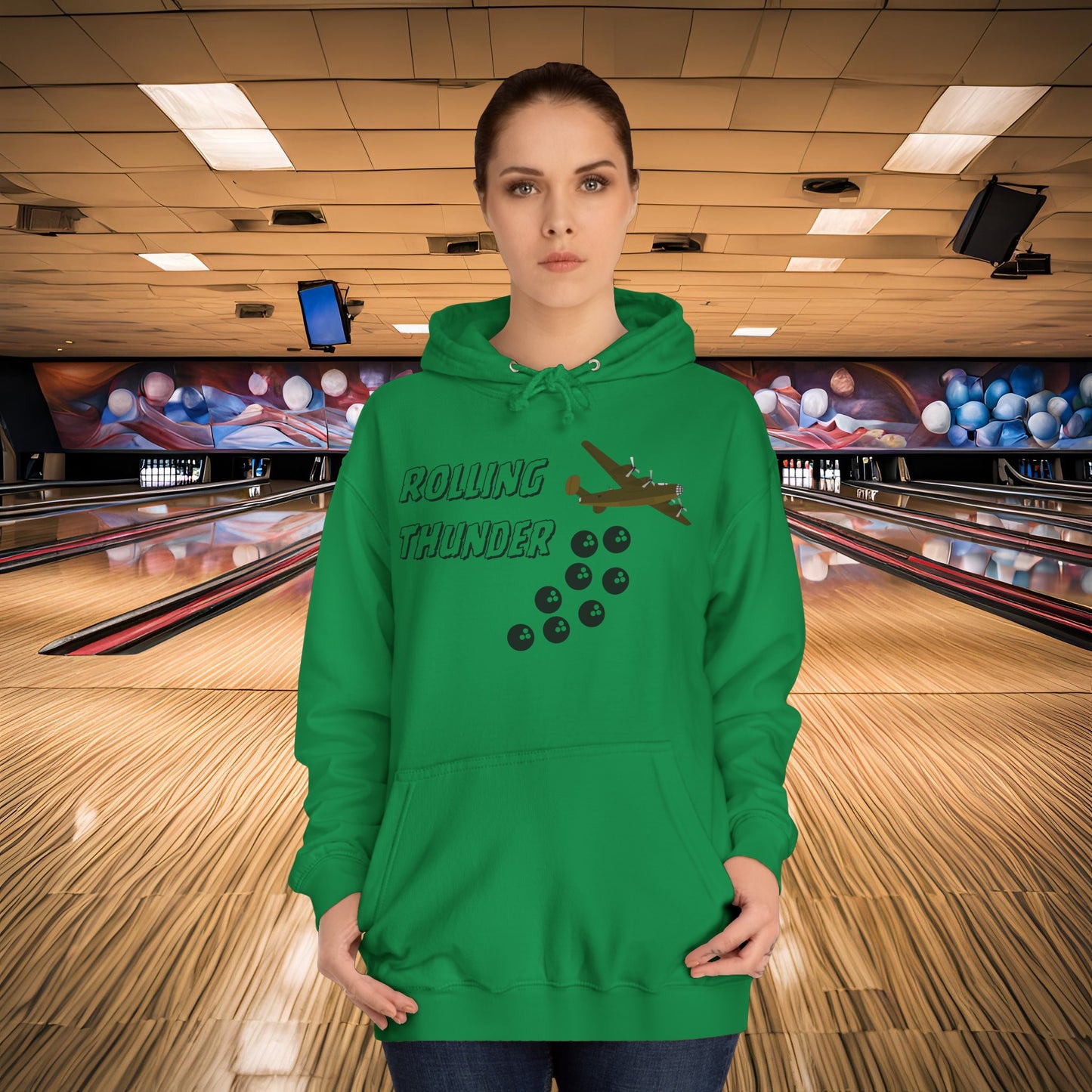 Rolling Thunder Bowling Bomber Unisex Hoodie